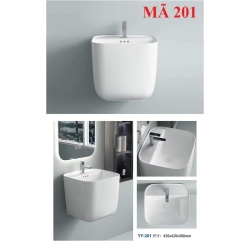 LAVABO LIỀN KHỐI TREO MÀU TRẮNG 201