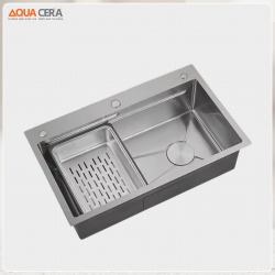 Chậu Rửa Chén Đơn Inox Phủ Nano XÁM AQUACERA-7846AH