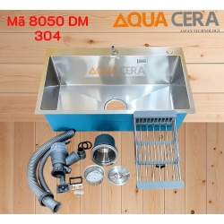 CHẬU RỬA CHÉN 1 HỘC PHI XẢ 140mm  + VÒI INOX NÓNG LẠNH 80 x 50 cm