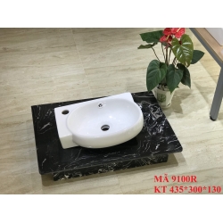 LAVABO ĐẶT BÀN HÌNH OVAL TRẮNG 9100R