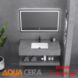 BÀN ĐÁ LAVABO 2 TẦNG XÁM - MẶT ĐÁ CHỐNG TRẦY - BDD09