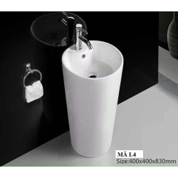 LAVABO LIỀN KHỐI TRÒN ĐỨNG - L4