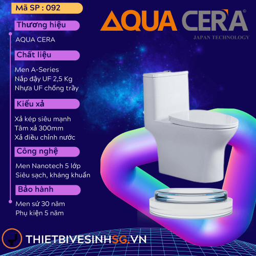 BỒN CẦU LIỀN KHỐI CAO CẤP AQUA CERA - Mã SP 092