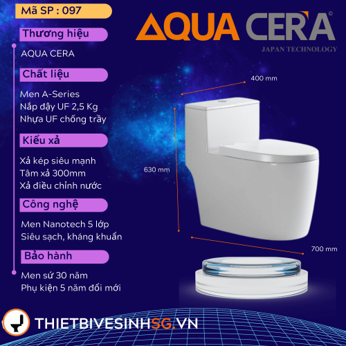 BỒN CẦU LIỀN KHỐI CAO CẤP AQUA CERA - Mã SP 097