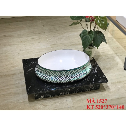 Chậu Lavabo chậu sứ hoa văn 1527