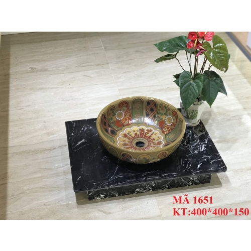 LAVABO HOA VĂN VÀNG ĐỒNG Mã SP - 1651
