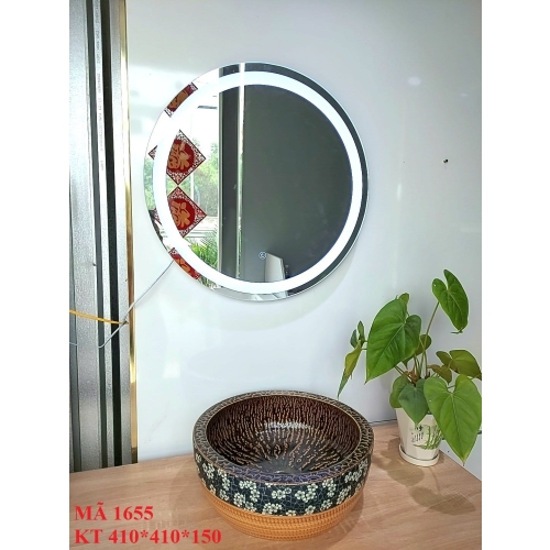 LAVABO CHẬU SỨ HOA VĂN NÂU XANH - 1655