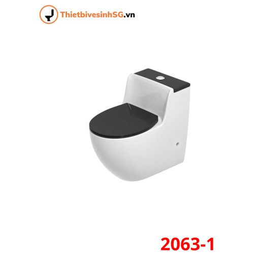 BỒN CẦU LIỀN KHỐI TRẮNG - NẮP XÁM 2063-1