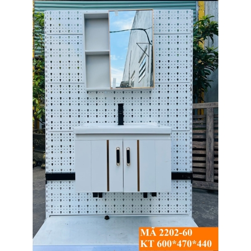 BỘ TỦ GƯƠNG LAVABO TRẮNG - Mã SP 2202-60