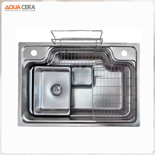 Chậu Rửa Chén 1 Hộc Bán Nguyệt Inox 304 AQUACERA - 8248 SL
