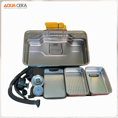 Chậu Rửa Chén 1 Hộc Bán Nguyệt  Inox 304 AQUACERA-6848SL