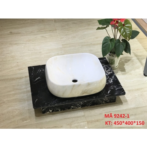 LAVABO CHẬU SỨ - TRẮNG VÂN VÀNG - 9242-1