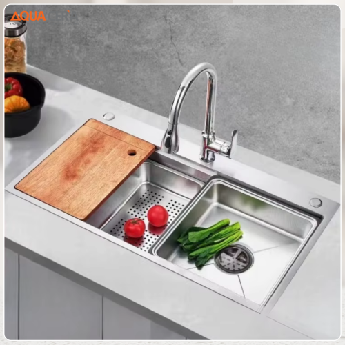 Chậu Rửa Chén 1 Hộc Inox 304 Dày 3.5mm AQUACERA-10050DG