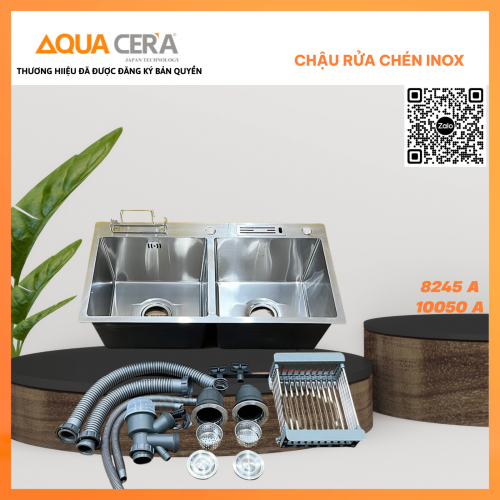 Chậu Rửa Chén Vắt Dao INOX 304 AQUACERA – 8245