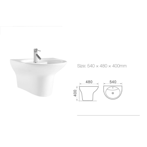LAVABO LIỀN KHỐI TRÒN TREO TƯỜNG- 803