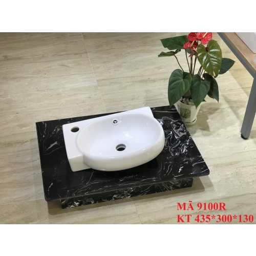 LAVABO ĐẶT BÀN HÌNH OVAL TRẮNG 9100R
