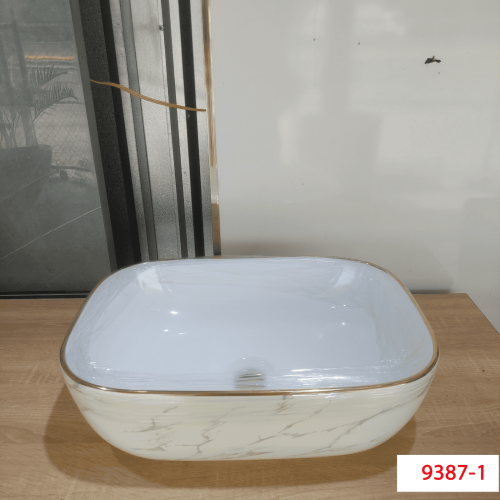 LAVABO CHẬU ĐỂ BÀN VIỀN VÀNG - 9387-1