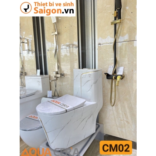 BỒN CẦU LIỀN KHỐI VÂN VÀNG CM-02