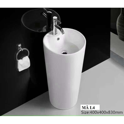 LAVABO LIỀN KHỐI TRÒN ĐỨNG - L4