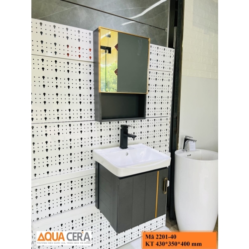 BỘ TỦ CHẬU LAVABO TRẮNG ĐEN - Mã SP 2201-40