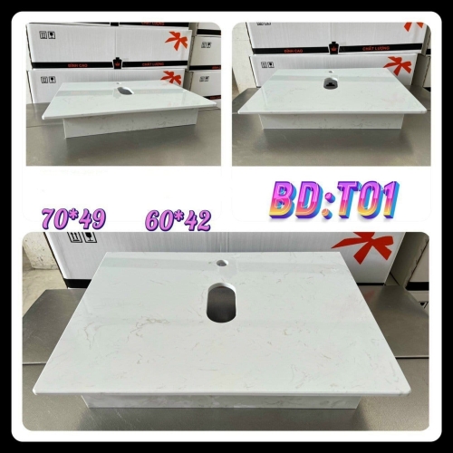 Bàn đá  trắng - BD-T01 70*49