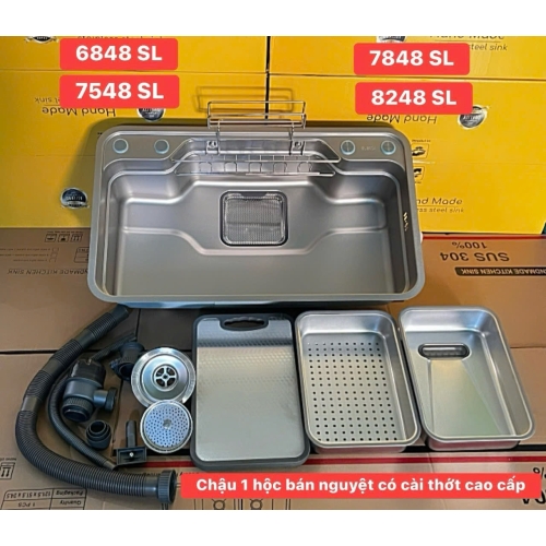 Chậu Rửa Chén 1 Hộc Bán Nguyệt Inox 304 AQUACERA - 7548 SL