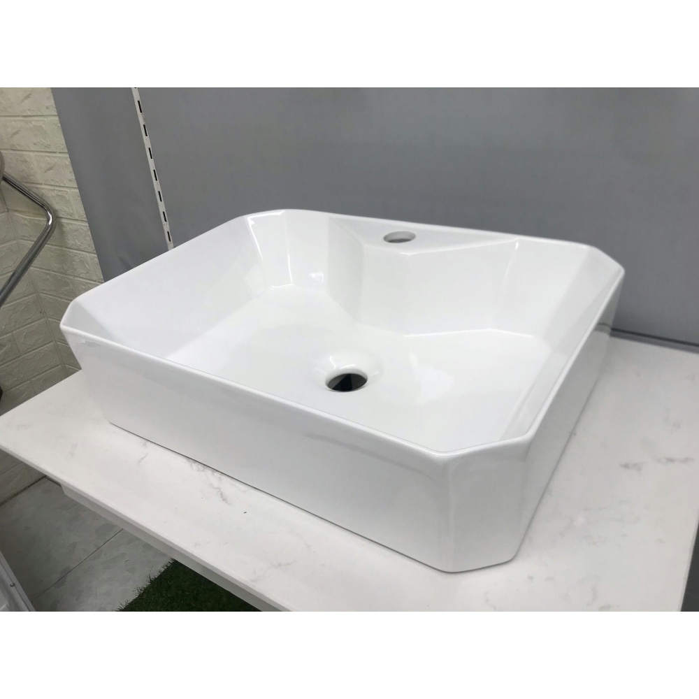 LAVABO CHẬU ĐẶT BÀN - VUÔNG TRẮNG - RS1345A