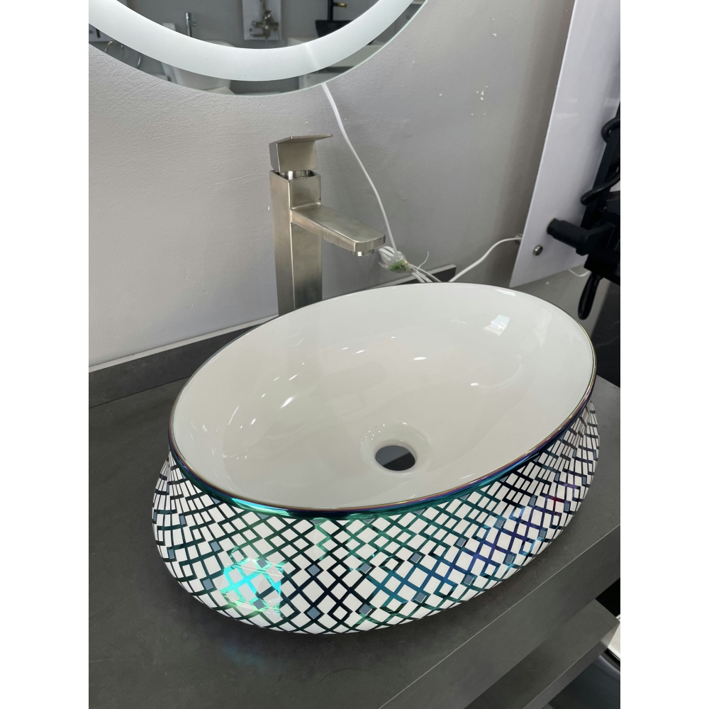 Chậu Lavabo chậu sứ hoa văn 1527