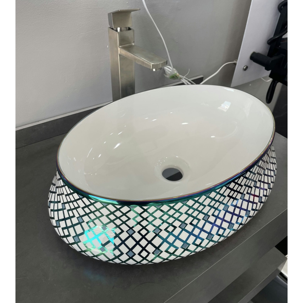 Chậu Lavabo chậu sứ hoa văn 1527