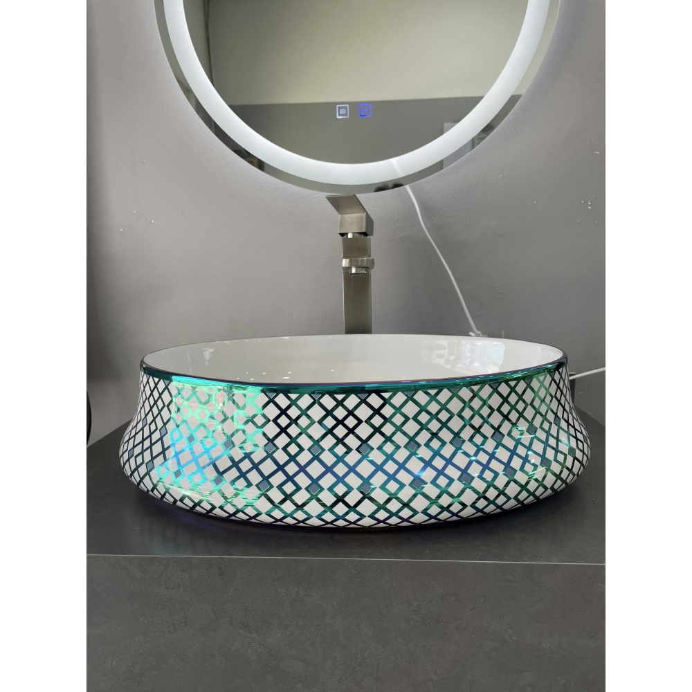 Chậu Lavabo chậu sứ hoa văn 1527