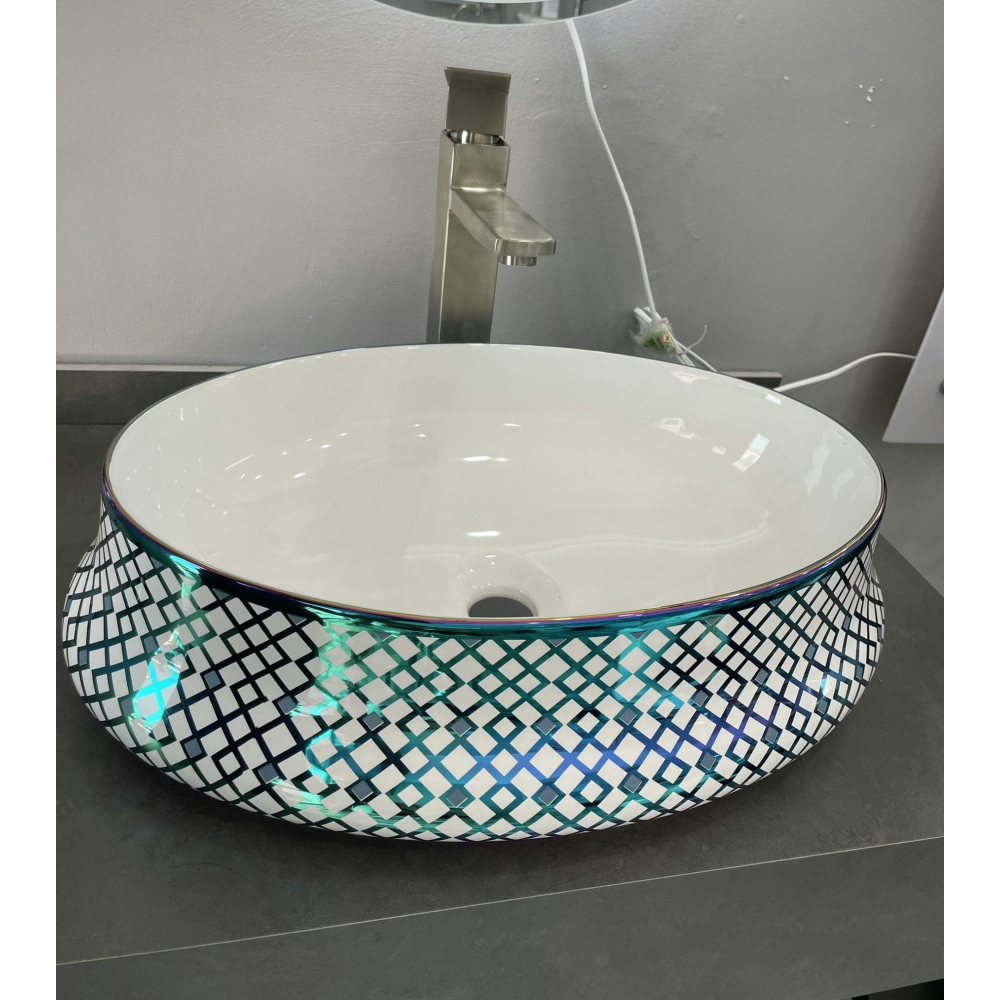Chậu Lavabo chậu sứ hoa văn 1527