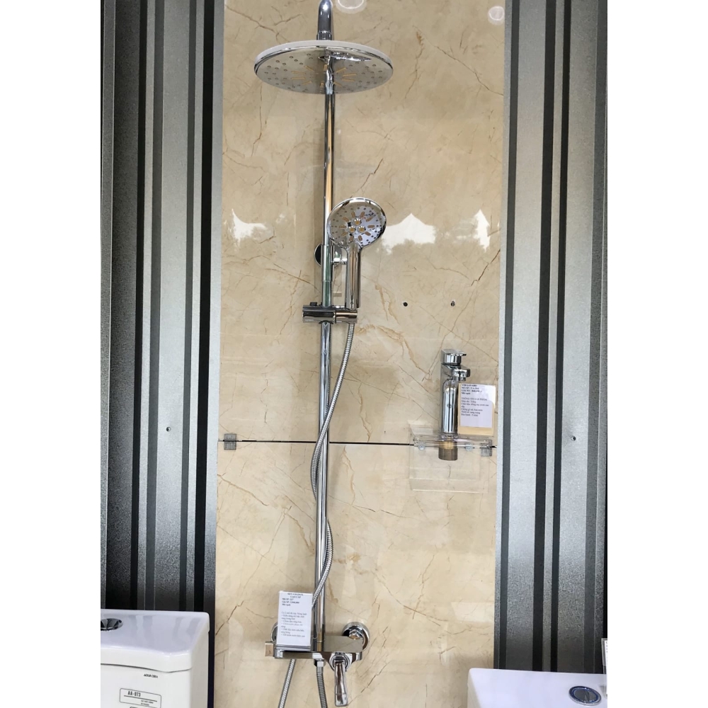 BỘ VÒI TẮM SEN CÂY NÓNG LẠNH TRÒN - V-1017