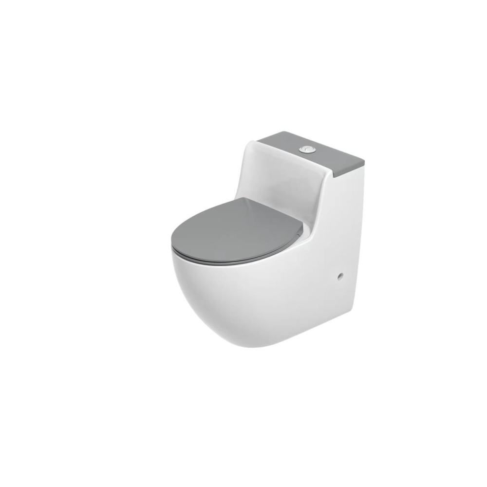 BỒN CẦU LIỀN KHỐI TRẮNG - NẮP XÁM 2063-2