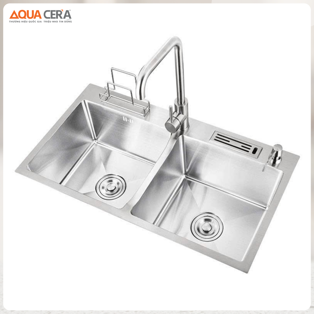 Chậu Rửa Chén Vắt Dao INOX 304 AQUACERA – 8245A