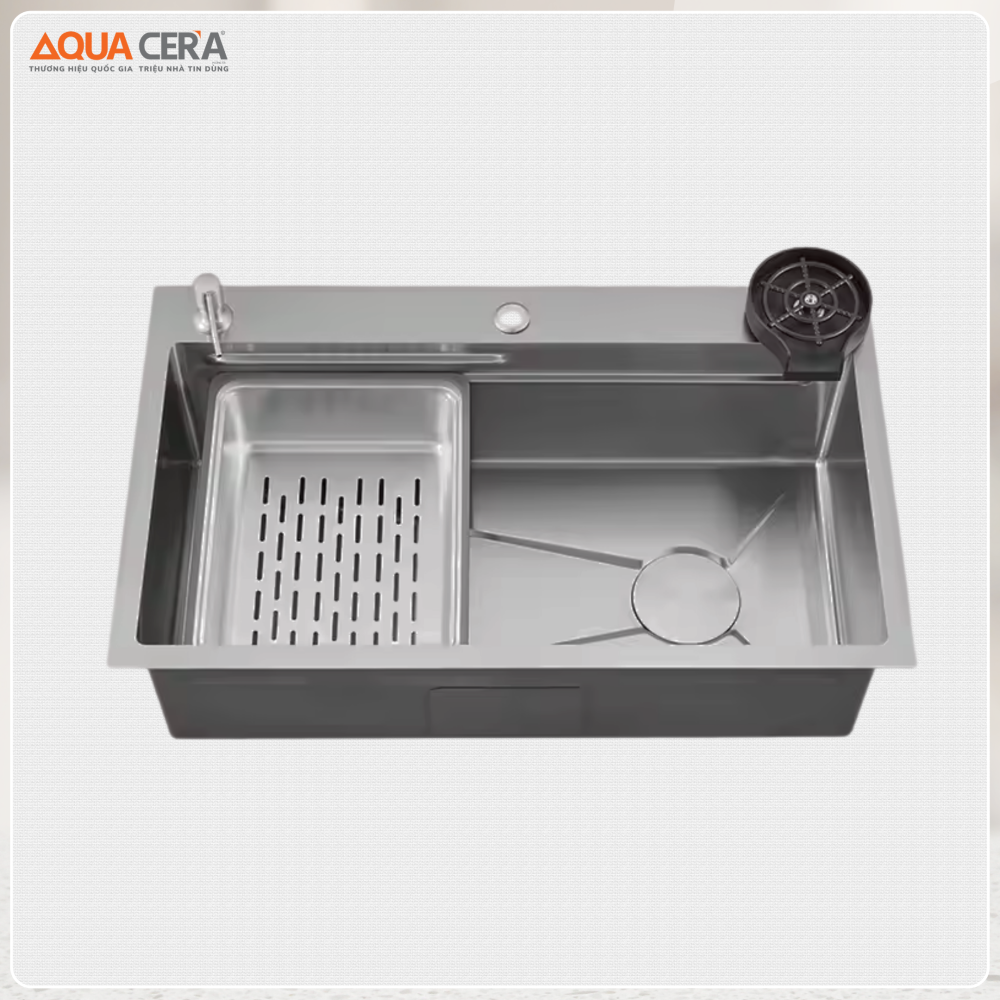 Chậu Rửa Chén INOX 304 Âm Bàn Dày 3mm AQUACERA-8346