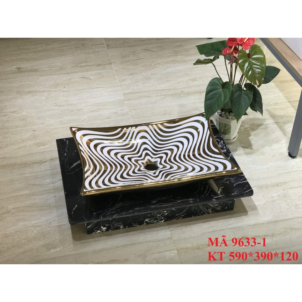 Lavabo hoa văn nghệ thuật 9633-1 đặt bàn