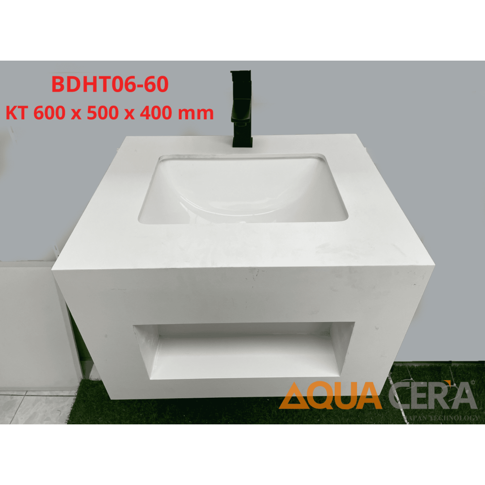 BÀN ĐÁ LAVABO-HỘP TRẮNG MẶT ĐÁ CHỐNG TRẦY - BDHT06-60