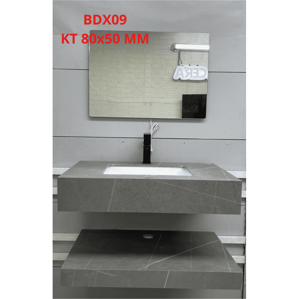 BÀN ĐÁ LAVABO 2 TẦNG XÁM - MẶT ĐÁ CHỐNG TRẦY - BDD09