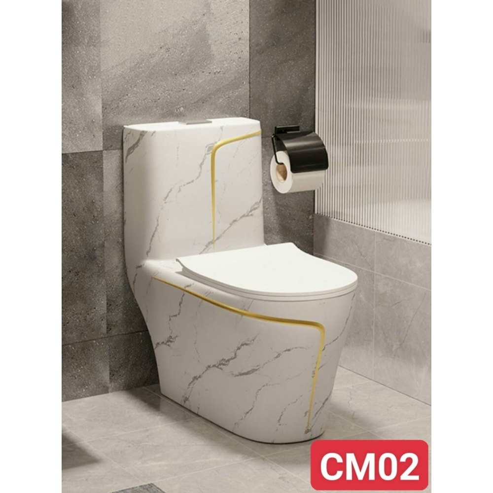 BỒN CẦU LIỀN KHỐI VÂN VÀNG CM-02