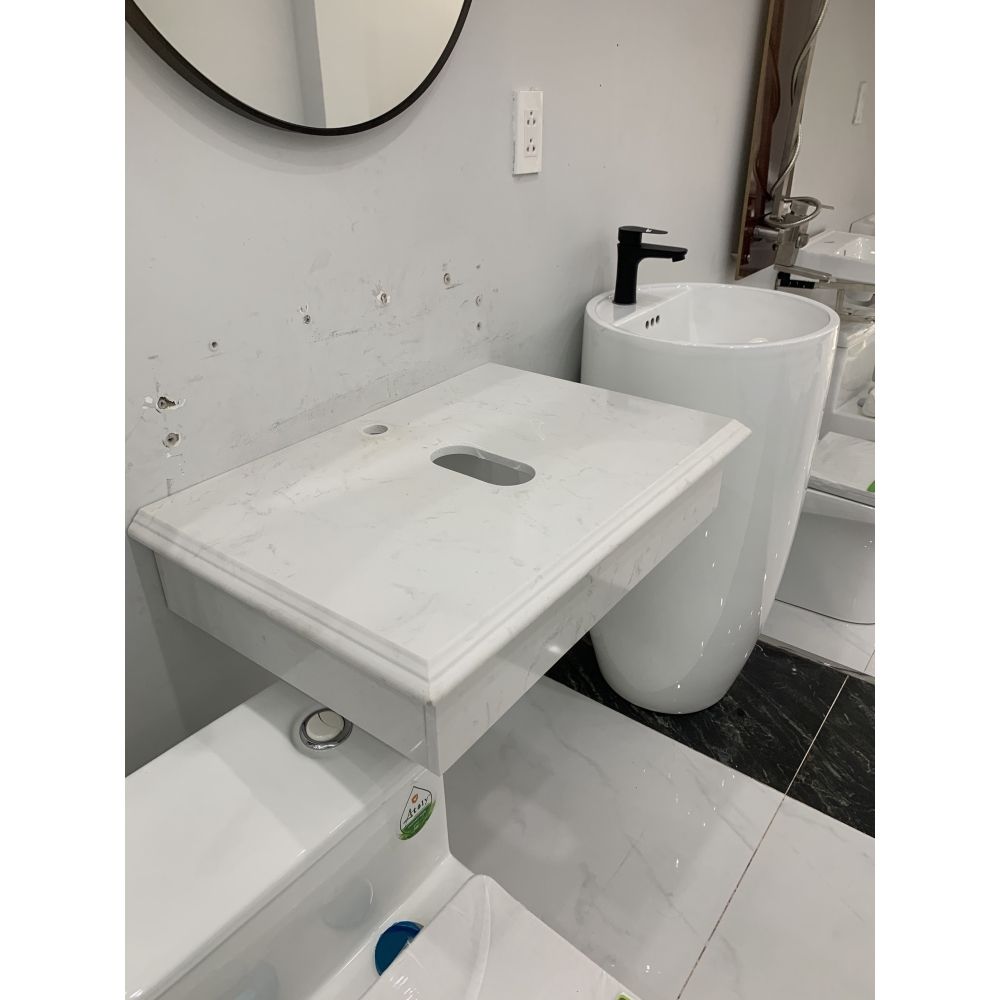 Bàn đá chạy chỉ trắng BD-T04 70*49