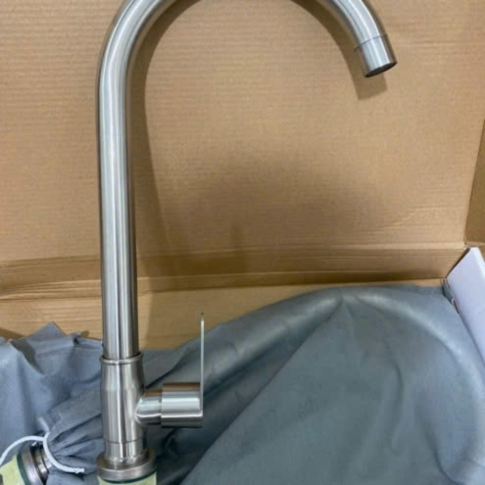CHẬU RỬA CHÉN 1 HỘC INOX DẬP + VÒI CHÉN INOX LẠNH - 75x45 cm