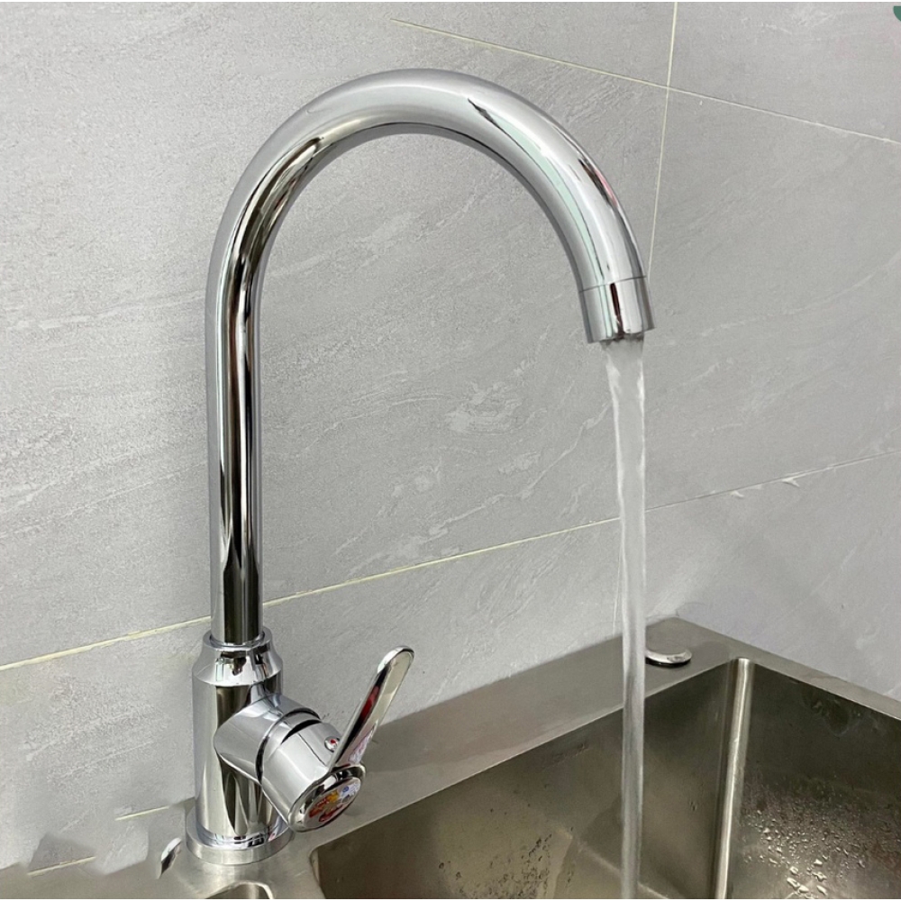 CHẬU RỬA CHÉN 1 HỐC INOX 304 VÒI CHÉN INOX NÓNG LẠNH - 78 x 43D cm