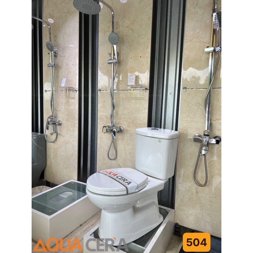 BỒN CẦU HAI KHỐI AQUA CERA 504 (kích thước 730 x 360 x 740 mm) 
