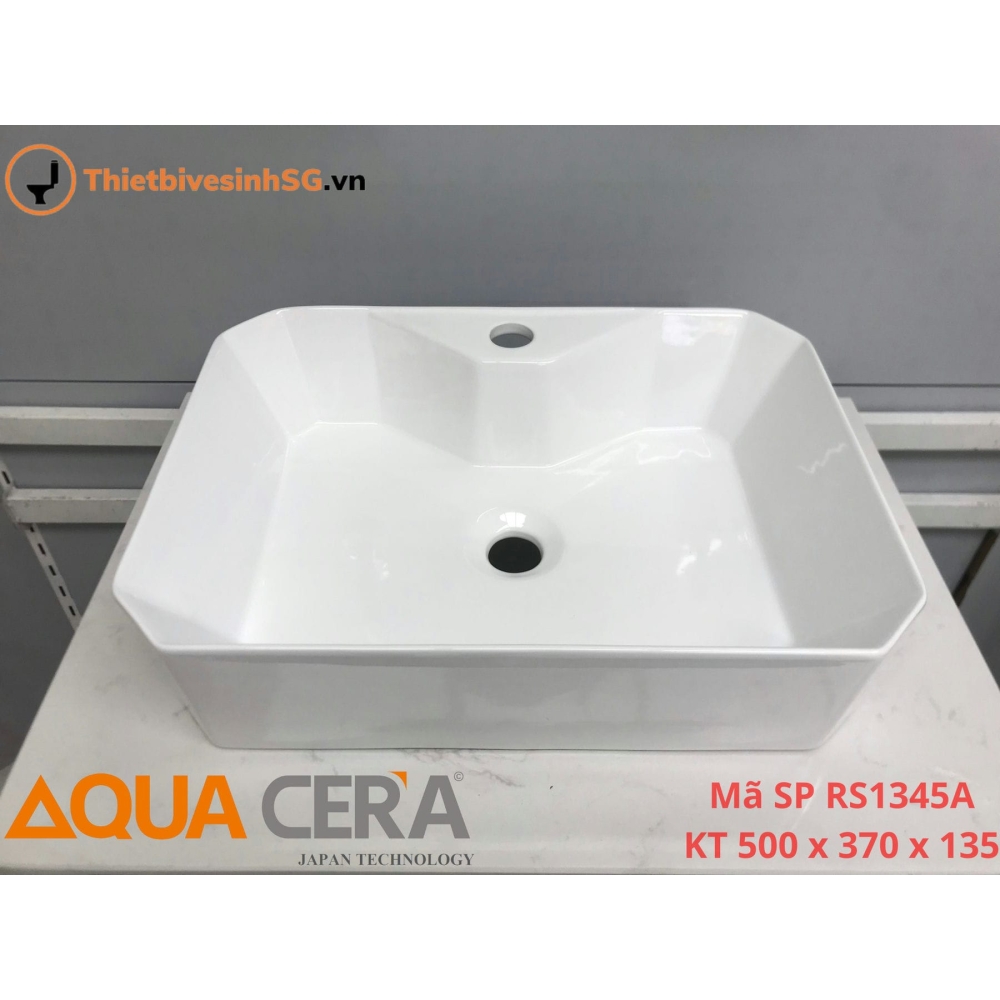 LAVABO CHẬU ĐẶT BÀN - VUÔNG TRẮNG - RS1345A