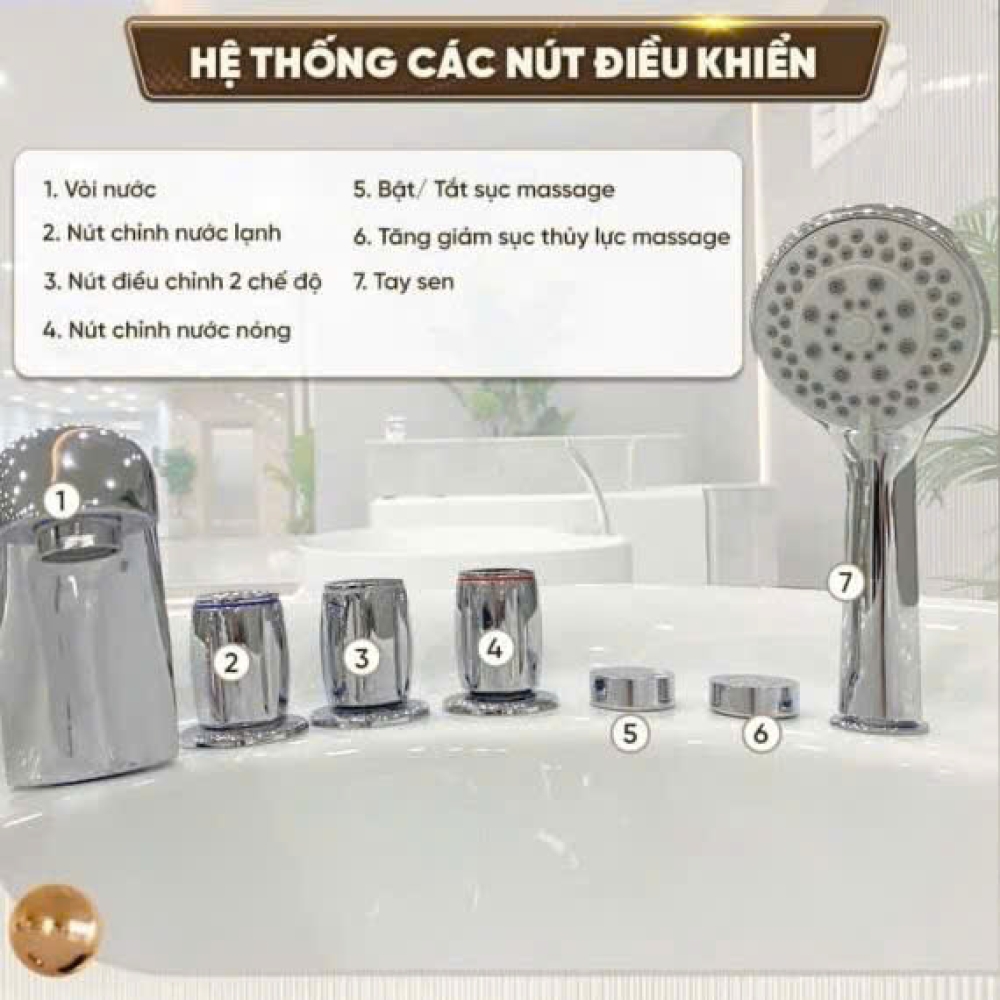 Bồn Tắm Nằm Ovan Massage AQUACERA 08