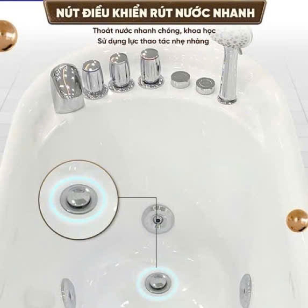 Bồn Tắm Nằm Ovan Massage AQUACERA 08