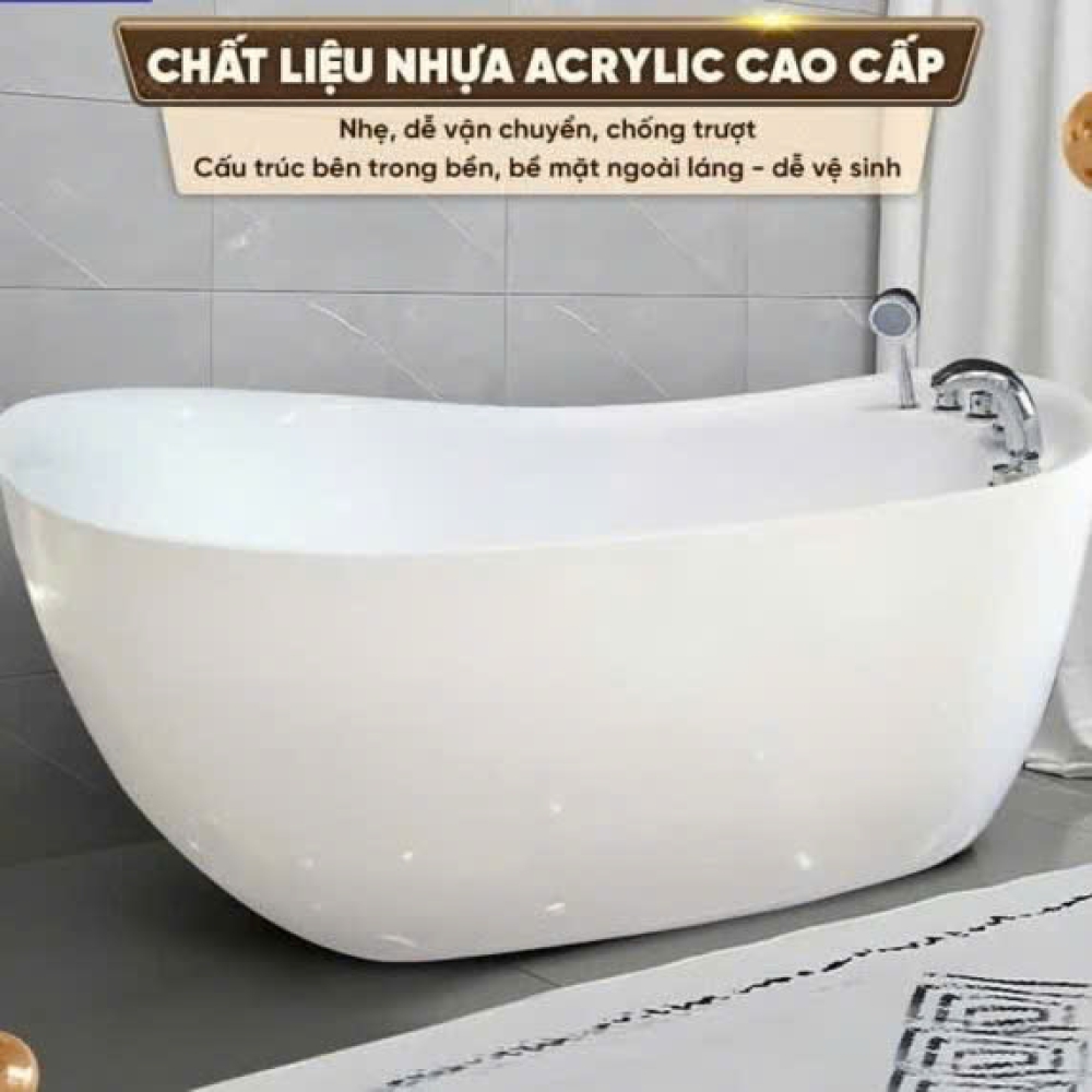 Bồn Tắm Nằm Ovan Massage AQUACERA 08